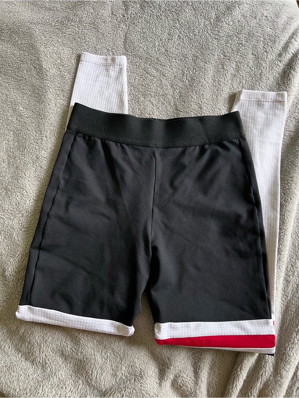 Bombshell Sportswear Red/White/Black Thigh High Leggings Small - Picture 3 of 5